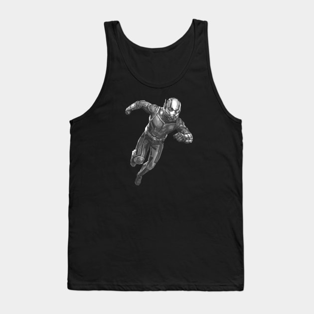 Ant Man in Action Black & White Tank Top by Paradox Studio
